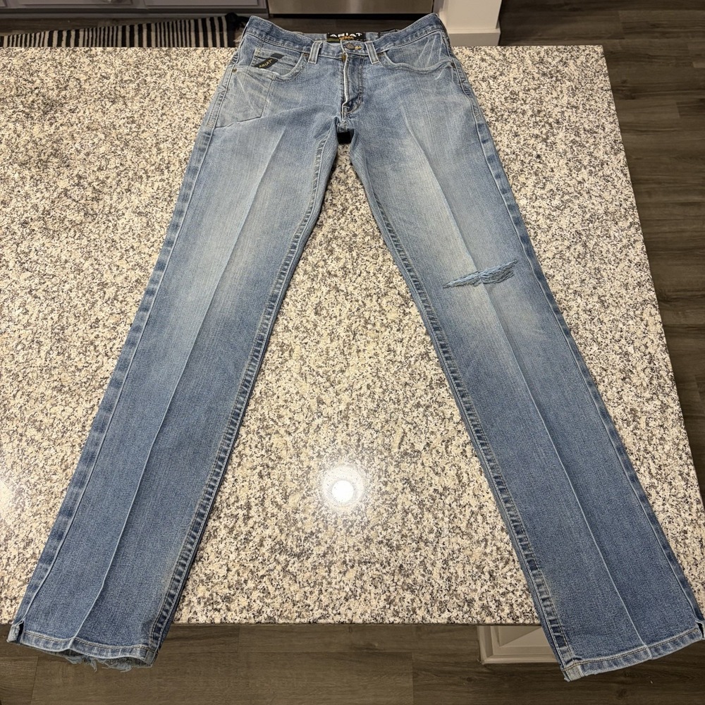 Ariat M5 Rebar Slim Straight Leg Work Jeans Men's Size 31x36 Medium Wash Denim